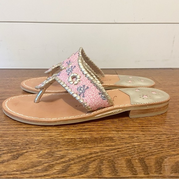 Jack Rogers | Women's Leather Pink Jacks Pirate Thong Sandal in Pink SIZE 7 - Picture 3 of 12